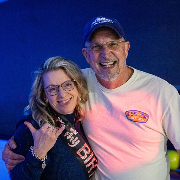 Couple at Cosmic Bowling